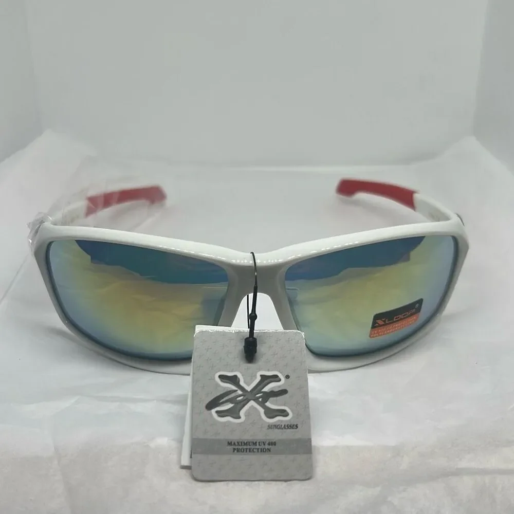 XLoop Patriotic Sunglasses – Mirrored Lens, UV Protection, Red White & Blue Star